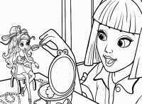 A coloring page of thumbelina